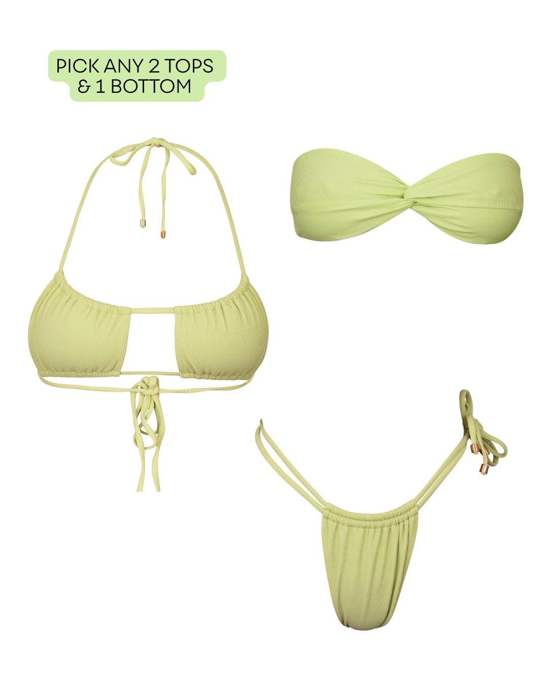 2 Tops & 1 Bottom (Green)