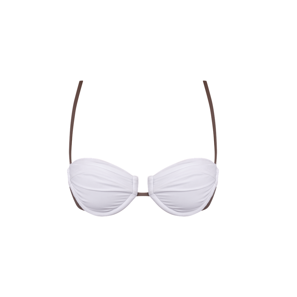 Anastasia Top - White/Mocha