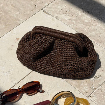 Woven Clutch Bag - Espresso